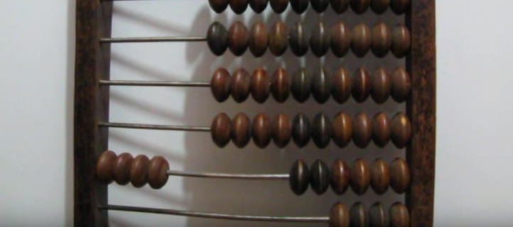 Simple addition using schoty abacus example 2 - 1