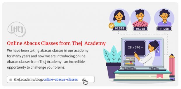 Online abacus classes from Thej Academy