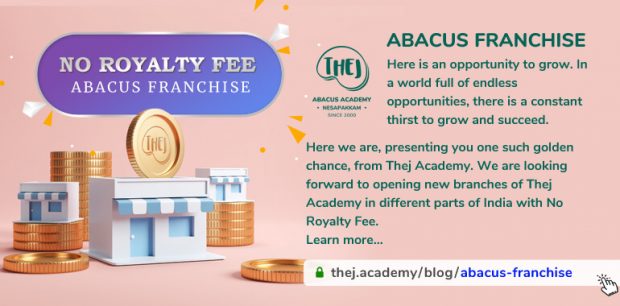 Abacus Franchise with No Royalty Fee from Thej Academy